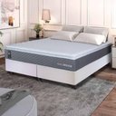 Ver imagem 1 de Conjunto Box Branco Argel Cinza Espuma D33 King 193x203x67 - King House