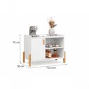 Ver imagem 2 de Aparador Cartago Compacto 1 Porta Mdp 80cm Off White e Cedro Luxor