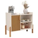 Ver imagem 1 de Aparador Cartago Compacto 1 Porta Mdp 80cm Off White e Cedro Luxor