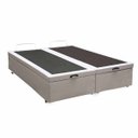 Ver imagem 3 de Base Box Baú Queen Bipartido Santo Box Sintético Branco 47x158x198