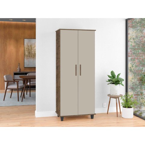 Multiuso Organizador Lis 2 Portas Cor Canela /off White