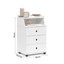 Ver imagem 2 de Mesa de Cabeceira Quarto Luxo New com 3 Gavetas Branco Branco