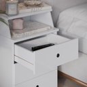 Ver imagem 3 de Mesa de Cabeceira Quarto Luxo New com 3 Gavetas Branco Branco