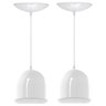 Kit 2 Luminarias Pendente Bullet - Branco Brilho / Branco - 1