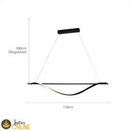 Luminária Pendente Led Luxo 28w Branco Quente 3000k Bivolts 110/220v - 5