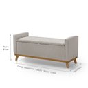 Ver imagem 3 de Banco Recamier Baú para Quarto Casal 130cm Linho com Base de Madeira Sofatec