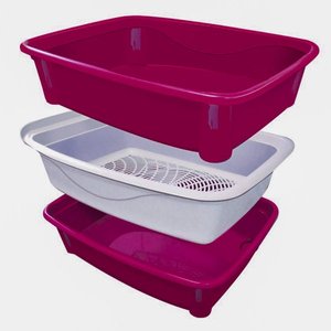 Caixa de Areia para Gato Classic Plus Rosa Furacão Pet