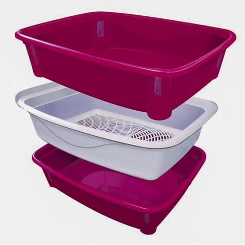 Caixa de Areia para Gato Classic Plus Rosa Furacão Pet