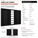 Ver imagem 5 de Veneziana 6 Folhas com Grade Horizontal 120x100cm Alumínio Preto Classic
