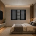 Ver imagem 1 de Veneziana 6 Folhas com Grade Horizontal 120x100cm Alumínio Preto Classic