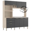 Ver imagem 5 de Kit Cozinha Compacta Para Pia 8 Portas 97211 Avena Grafito Demobile
