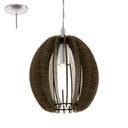 Ver imagem 1 de Pendente Aço Níquel Acetinado Madeira Marrom Diam. 190 Mm 1 X 40w E14