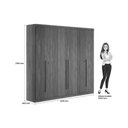 Ver imagem 3 de Guarda Roupa 2 Peças (1guardaroupa+1cômoda) Qc357 Jatobá/grafite - Santos Andirá