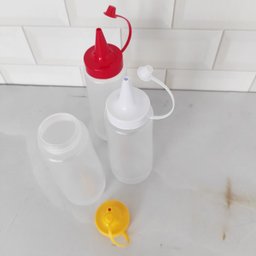 Kit 3 Bisnagas Plásticas para Molhos 250ml Plasvale Maionese Ketchup Mostarda - 10