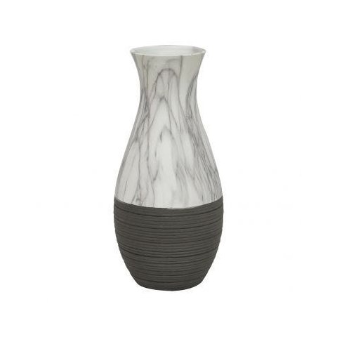 VASO DE CERAMICA MARMORIZADA 14,3CM X 14,3CM X 30,3CM