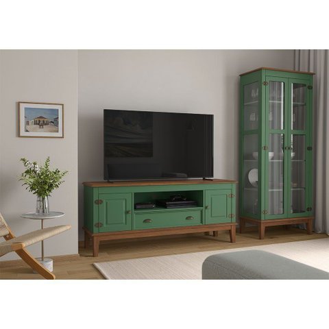 Rack 2 Portas e 1 Gaveta - Cor: Verde