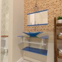 Ver imagem 1 de COMBO 2 EM 1 GABINETE DE VIDRO SAN MARINO 60CM AC + TORNEIRA ALGARVE - AZUL EK