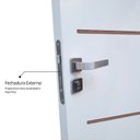 Ver imagem 4 de Kit Porta de Madeira 215x67cm Batente 25cm com Guarnição Cristal Primer Uniportas Abertura Direita Branco