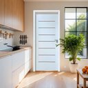 Ver imagem 2 de Kit Porta de Madeira 215x67cm Batente 25cm com Guarnição Cristal Primer Uniportas Abertura Direita Branco