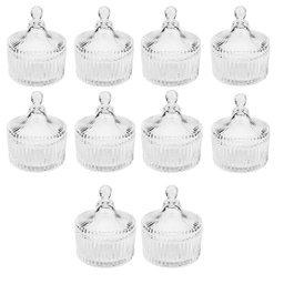 Kit 10 Potiches de Cristal com Tampa Carrosel Lyor 6,5x9cm Bomboniere Decorativo Lembrancinha - 1