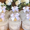 Ver imagem 2 de Kit 10 Potiches de Cristal com Tampa Carrosel Lyor 6,5x9cm Bomboniere Decorativo Lembrancinha