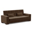 Ver imagem 1 de Sofá Cama 02 lugares Lisboa Suede Pés de Madeira - D’Rossi - Marrom