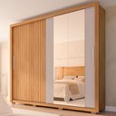 Ver imagem 1 de Guarda-roupa Casal Moviment 2 Portas 4 Gavetas com Espelho Buriti/fendi - Caemmun