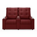 Ver imagem 2 de Poltrona do Papai Reclinável Sala de Cinema Movie 2 Lugares Manual Baú USB Veludo Vermelho G23 Gran