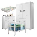 Ver imagem 1 de Quarto de Bebê Ane com Berço Americano Lila Branco Brilho e Colchão Gazin – Phoenix Baby