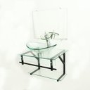 Ver imagem 1 de GABINETE DE VIDRO 60CM APX COM CUBA OVAL - INCOLOR