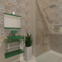 Ver imagem 1 de COMBO 2 EM 1 GABINETE DE VIDRO ESCÓCIA 45CM AC + TORNEIRA IBIZA - VERDE EK