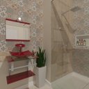 Ver imagem 1 de COMBO 2 EM 1 GABINETE DE VIDRO ESCÓCIA 45CM AC + TORNEIRA IBIZA - VERMELHO CEREJA EK