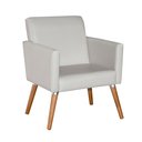 Ver imagem 2 de Poltrona Corino Cristal para Sala de Jantar Luxo Recepção:bege Corino