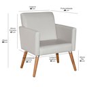 Ver imagem 3 de Poltrona Corino Cristal para Sala de Jantar Luxo Recepção:bege Corino