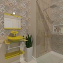 Ver imagem 1 de COMBO 2 EM 1 GABINETE DE VIDRO ESCÓCIA 45CM AC + TORNEIRA IBIZA - AMARELO EK