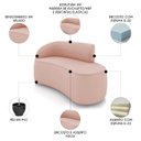Ver imagem 3 de Sofá 2 Lugares para Sala 140cm Orgânico Wendi Veludo Rose I01 - Mpozenato