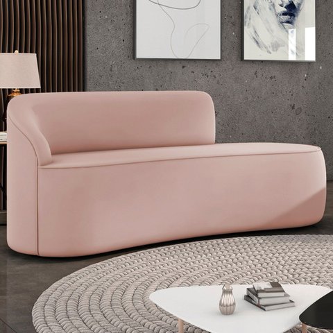 Sofá 2 Lugares para Sala 140cm Orgânico Wendi Veludo Rose I01 - Mpozenato