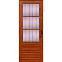 Ver imagem 1 de Porta de Giro Alumínio Madeiro Social c/Grade Veneziana 3V Maxx