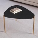 Ver imagem 2 de Mesa de Centro para Sala de Estar Pés Metálicos Alta Adek A03 Nero Dourado - Lyam Decor