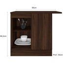 Ver imagem 2 de Balcão C/ Tampo Reto para Canto 1 Porta Nogueira e Branco