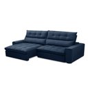 Ver imagem 5 de Sofá Retrátil Reclinável 3 Lugares 250cm Damy F05 Veludo Azul - Mpozenato
