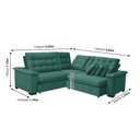 Ver imagem 2 de Sofá Manchester 2.63x2.63m de Canto, Retrátil e Reclinável - Verde