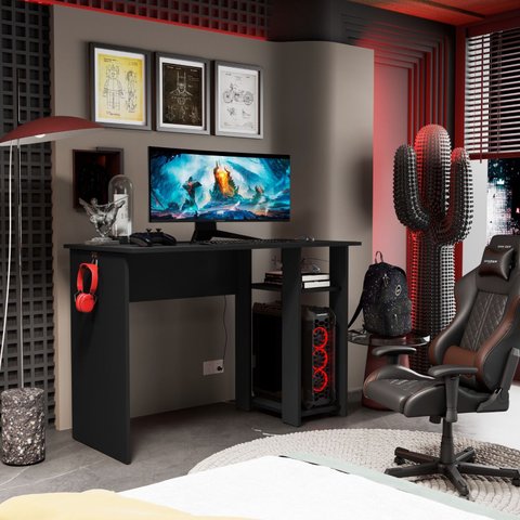 Mesa Escrivaninha Gamer Slim com Suporte para Cpu
