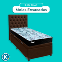 Ver imagem 4 de Cama + Bau Blindado e Colchão Molas Ensacadas Solteiro - Life Gold Paropas + Cabeceira