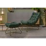 Poltrona Costela Luxo com Puff EVA Metal Dourado Veludo Verde - 1
