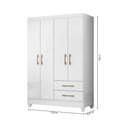 Ver imagem 5 de Guarda Roupa Chile 103cm 4 Portas Branco Moval