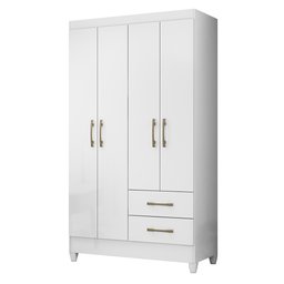 Guarda Roupa Chile 103cm 4 Portas Branco Moval - 1