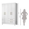Guarda Roupa Chile 103cm 4 Portas Branco Moval - 6