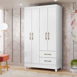 Guarda Roupa Chile 103cm 4 Portas Branco Moval - 7