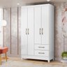 Guarda Roupa Chile 103cm 4 Portas Branco Moval - 7